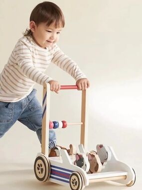 NWT Anthropologie Frenchie Wooden Push Toy